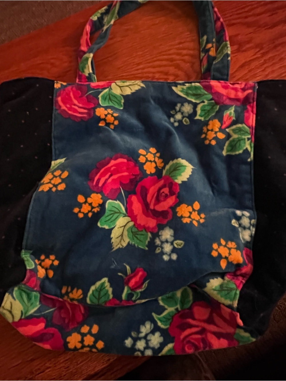Matilda Jane Floral Rose Print Navy Tote Bag - Women's Everyday Shoulder Tote